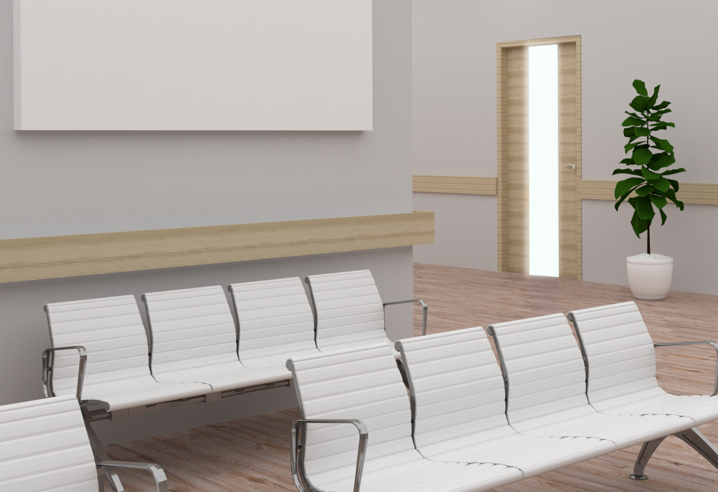 清潔で落ち着きのある待合室